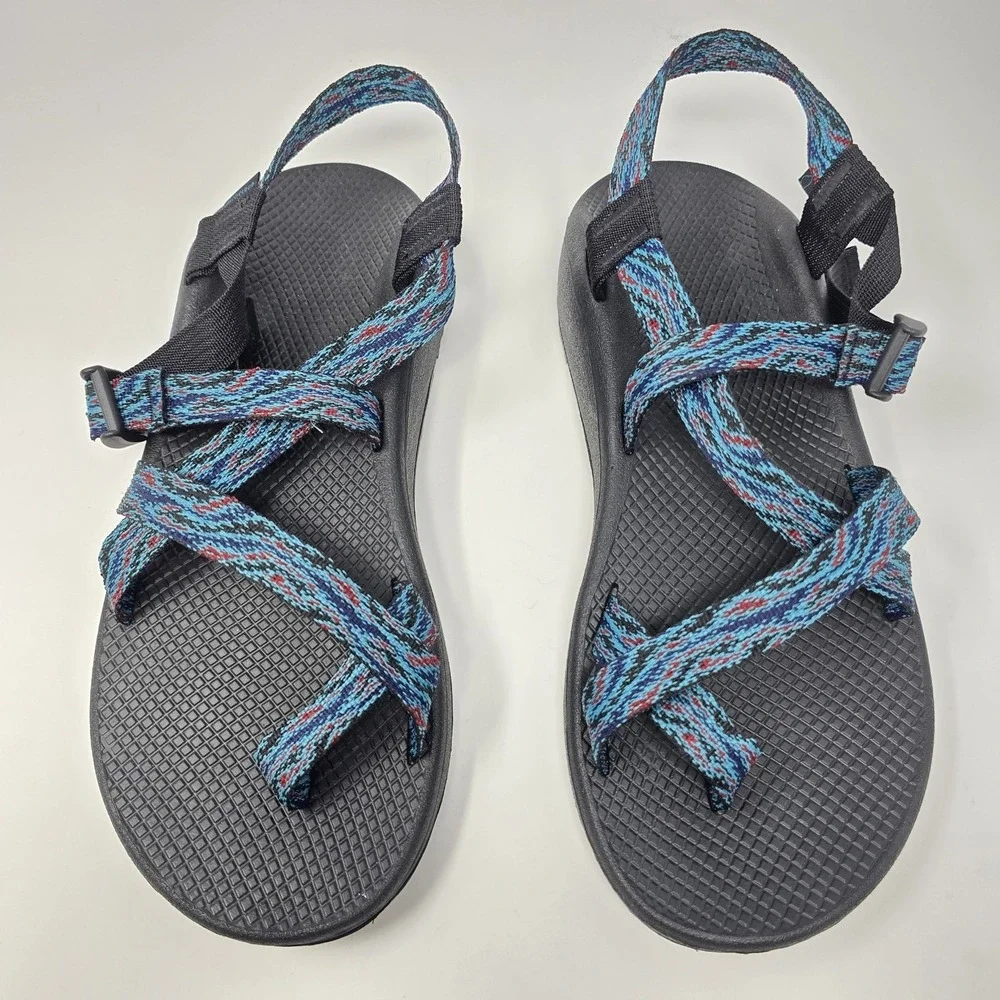Chaco Z Cloud 2 Mens 12 Sandals Blue Multi Color Strappy Toe Loop JCH108679